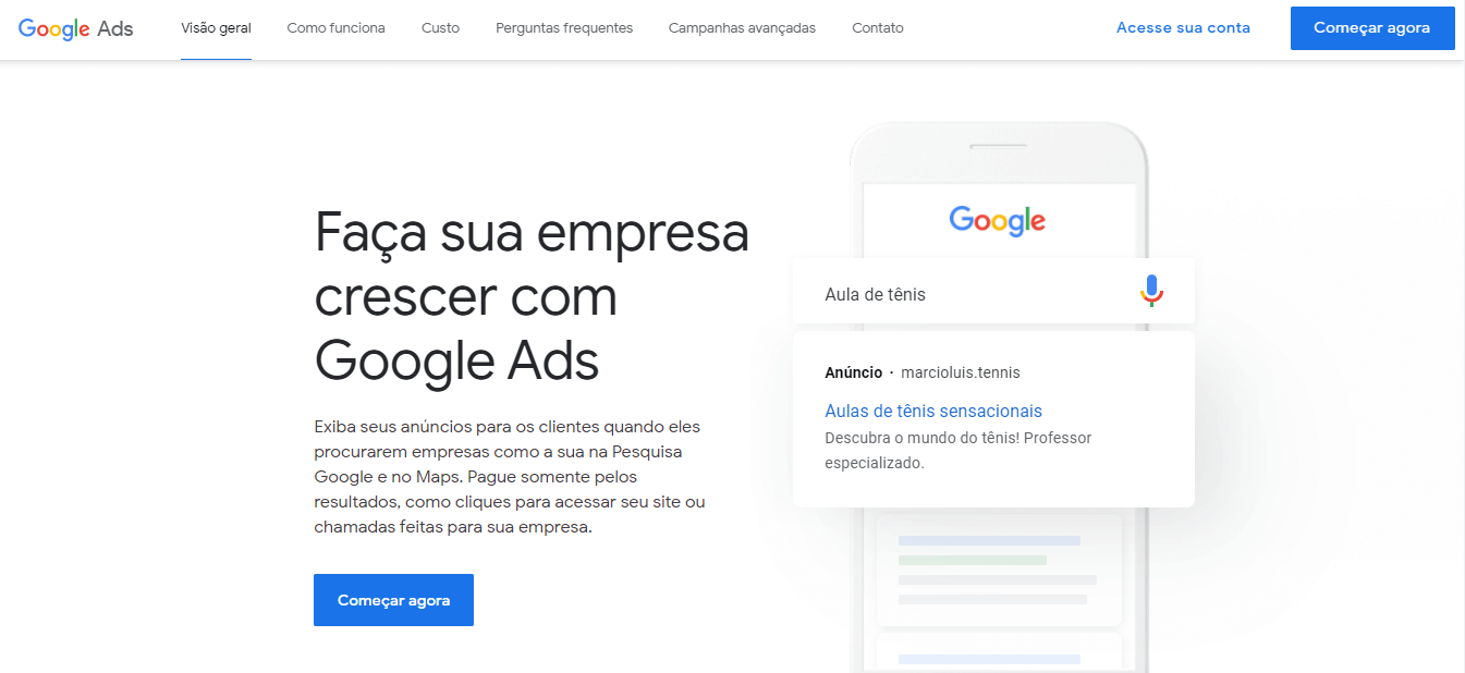 google-ads-tela-inicial