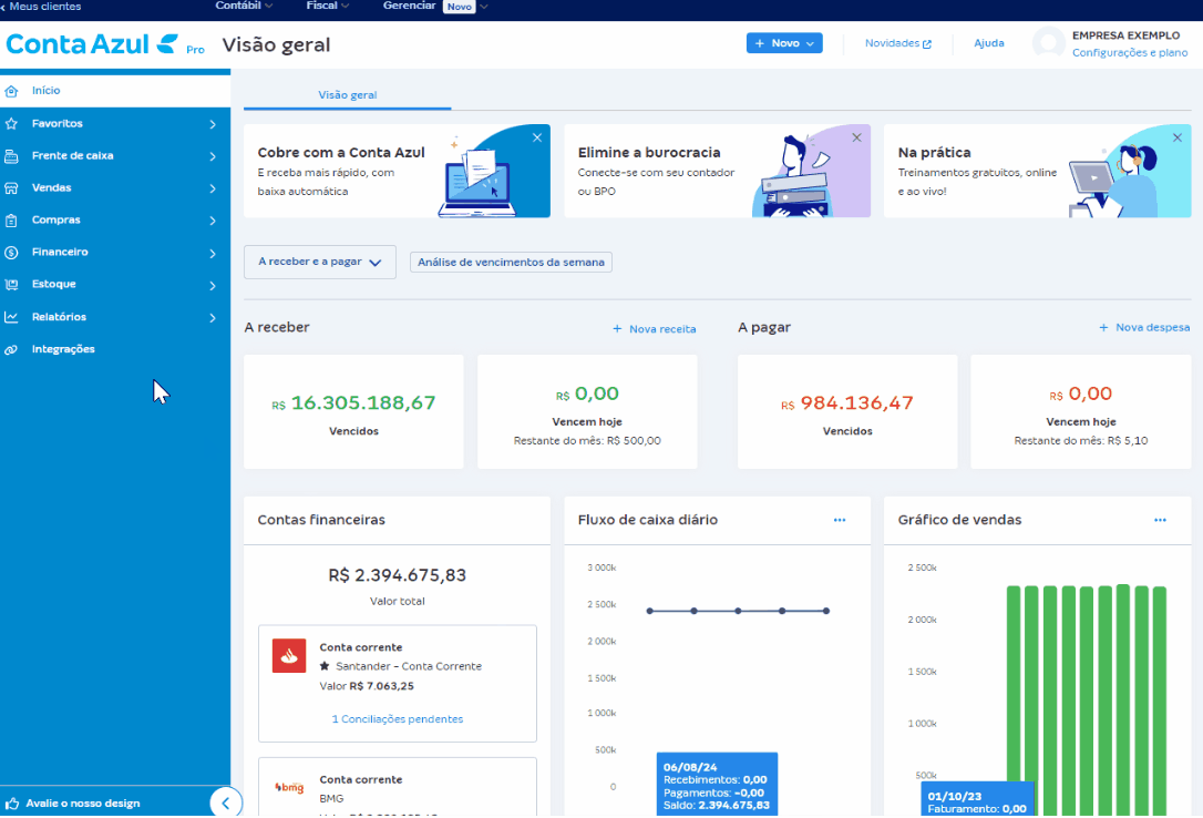 conta azul saas financeiro